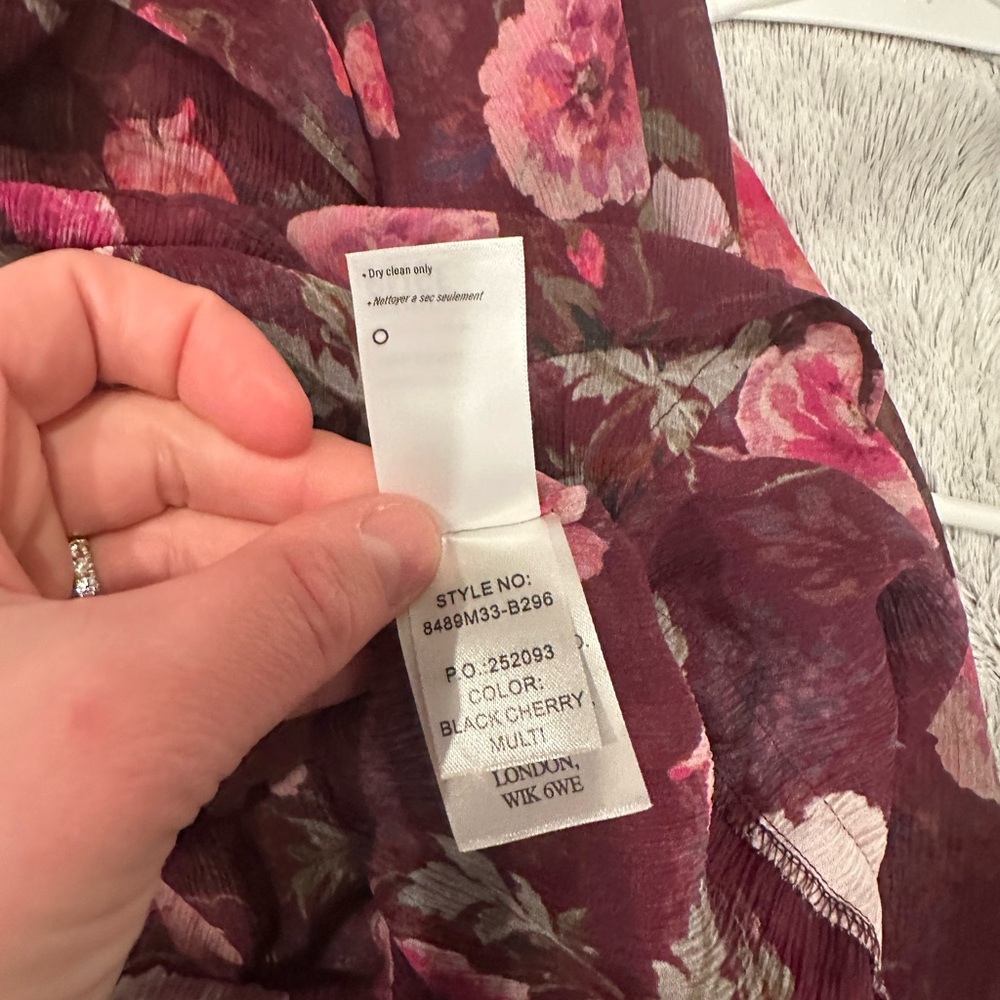 *EUC*LIKE NEW*Sz XL* PAIGE* Lanea Floral Ruffle Peplum Silk Top - Picture 8 of 12
